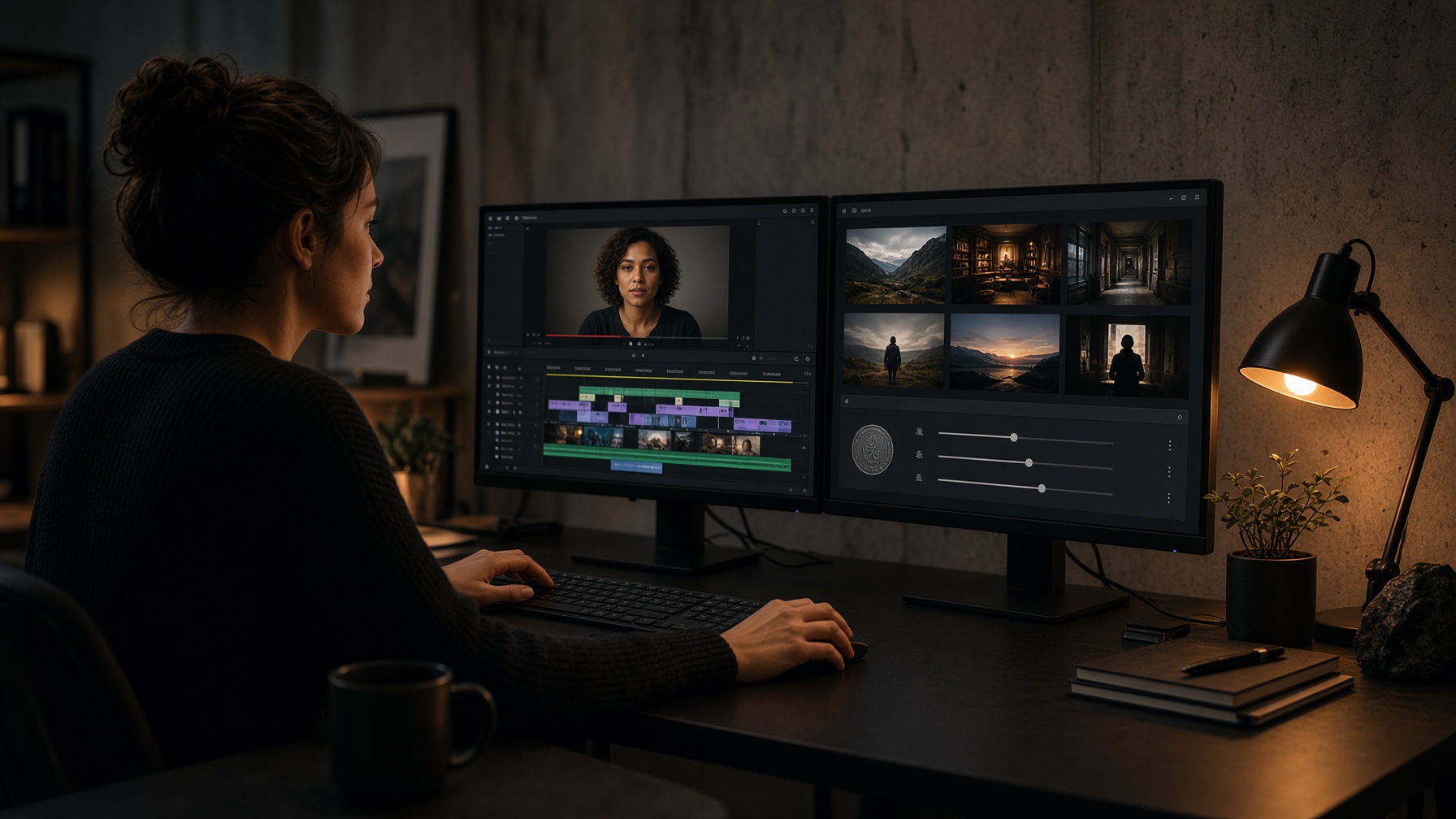 A creator running INFLUENTIAL LABS Studio from their own desk